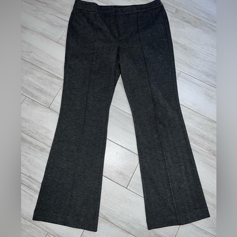 Lord & Taylor Gray and Black Pleated Wide Leg Business Pants, Women’s Size Large